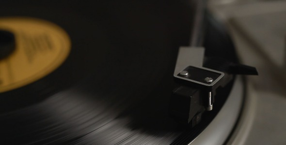 Turntable With Spinning Vinyl