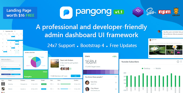 Pangong - Developer-friendly Bootstrap Admin Dashboard + UI Kit