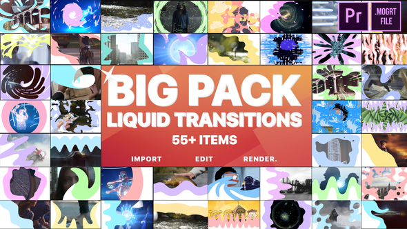 Liquid Transitions Big Pack | Premiere Pro MOGRT