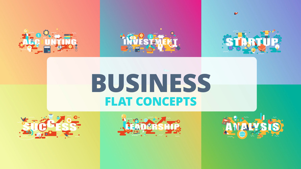 Business - Typography Flat Concept