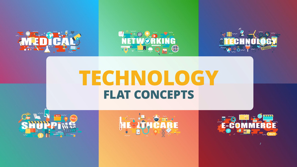 Technology - Typography Flat Concept