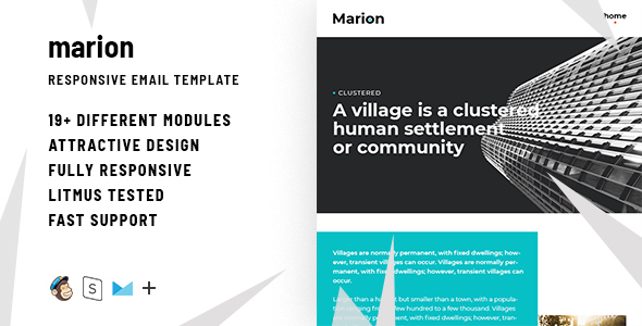 Marion – Responsive HTML Email + StampReady, MailChimp & CampaignMonitor Compatible Files