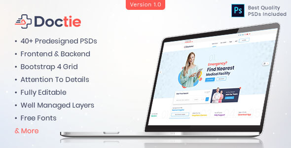 Doctie - Medical and Doctor Directory PSD Template