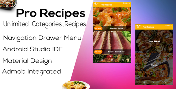 Pro Recipes App ( Admob - Android Studio )