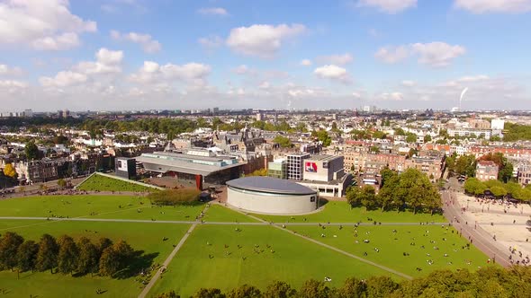 Aerial view of the Museum Square of Amsterdam