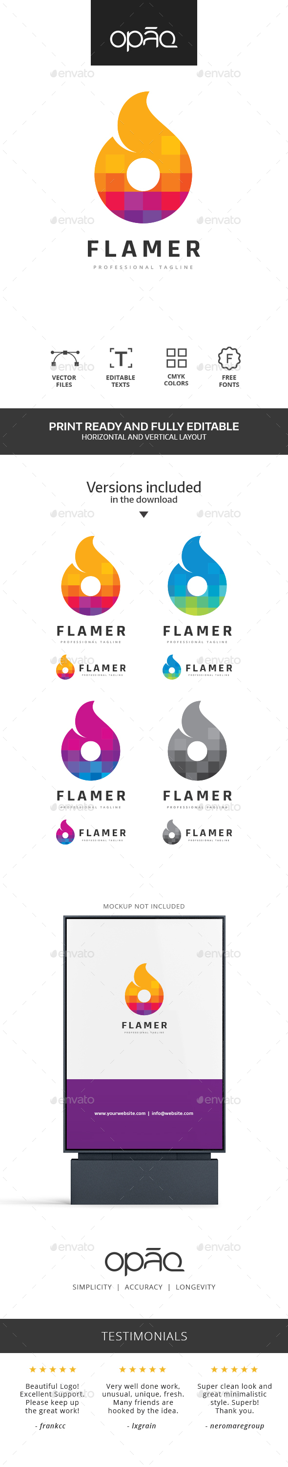 Flame Pixel Logo