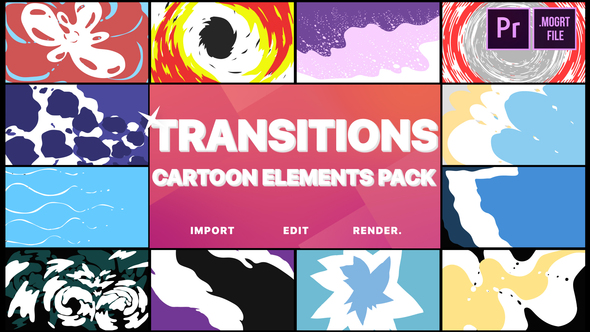 Cartoon Transitions | Premiere Pro MOGRT