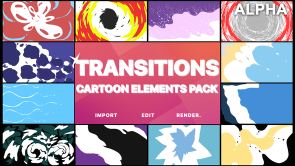 Cartoon Transitions | Motion Graphics Pack