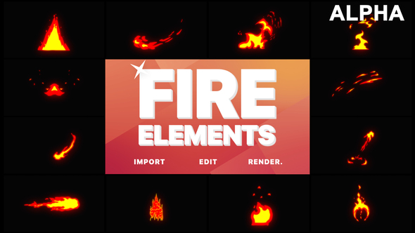 Cartoon Fire Elements | Motion Graphics Pack alt