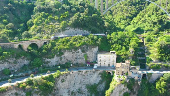 High-speed Train in the Mountain Railway