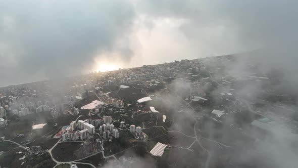 Over the city in the clouds Turkey Alanya