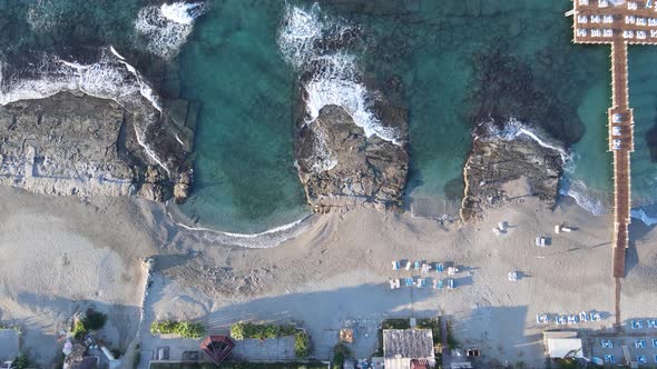 Aerial View of the Beach at the Seaside Resort Town. Turkey