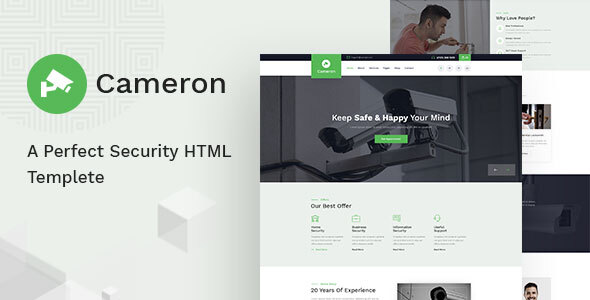 Cameron - Home Automation, CCTV, Security HTML Template