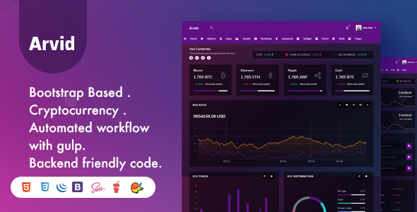 Arvid - Bootstrap Cryptocurrency Admin Dashboard Template