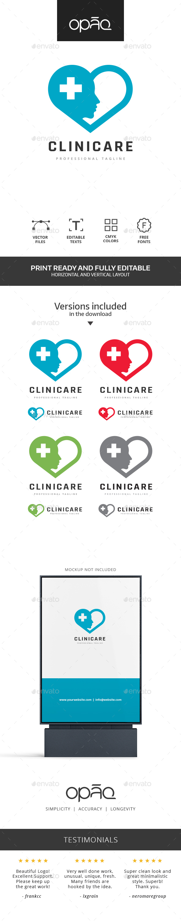 Clinic Health Care Logo