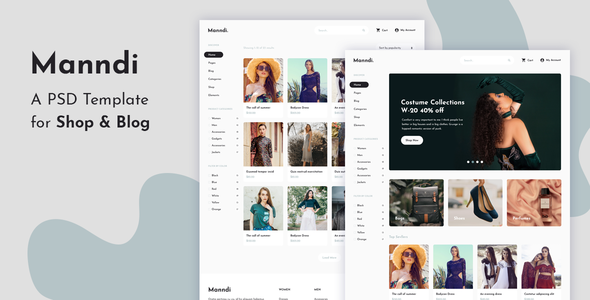 Manndi - A PSD Template For Shop & Blog