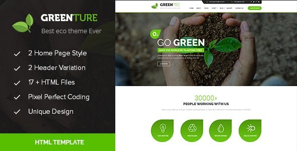 Greenture - Environment / Non-Profit HTML Template