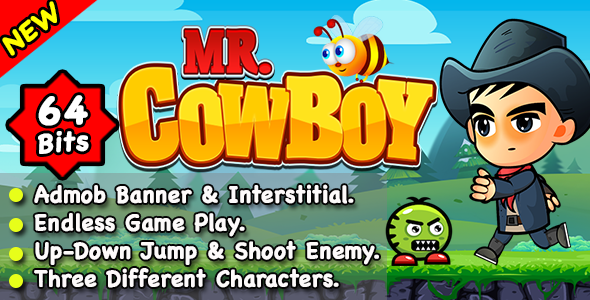 Mr CowBoy + Endless Running and Shooting Game + Ready For Publish + Android