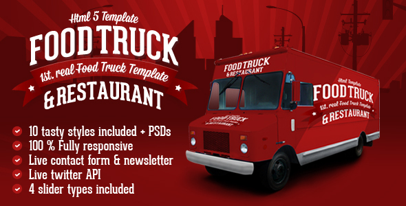 Food Truck &amp; Restaurant 10 stylów - szablon HTML5