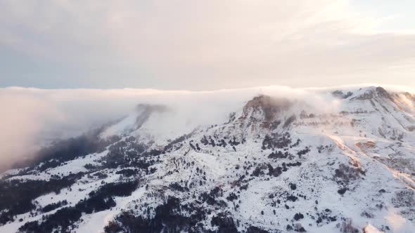 Beautiful Aerial Morning Peaks Inspirational Motivational Nature Background