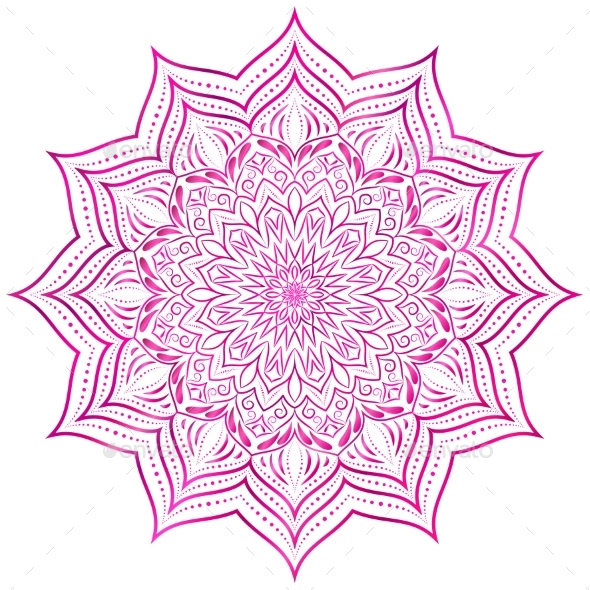Pink Mandala Pattern on White Background