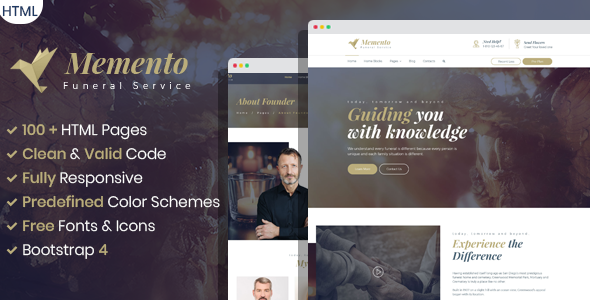 Memento - Multipurpose Funeral Services HTML Template