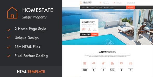HOME STATE - Single Property Real Estate HTML Template