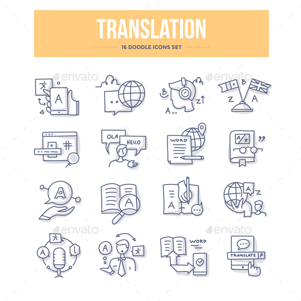 Translation Doodle Icons