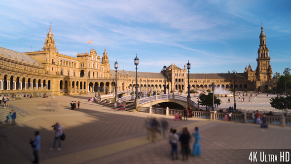 4K The Plaza de Espana, Spain Square