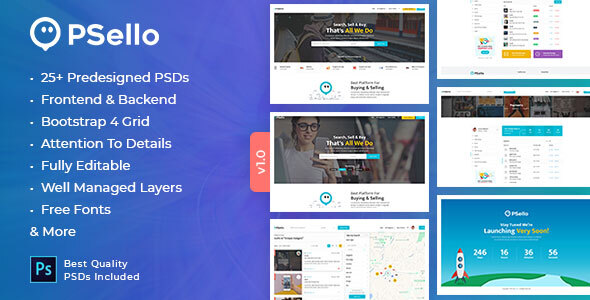 Psello - Classifid Ads Marketplace PSD Template