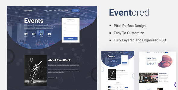 Eventcred - A Creative Event PSD Template