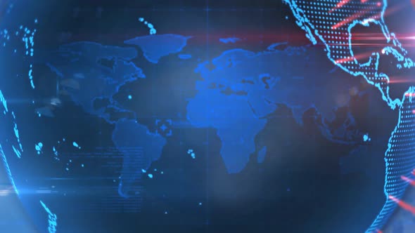 Animation of blue glowing digital globe alt