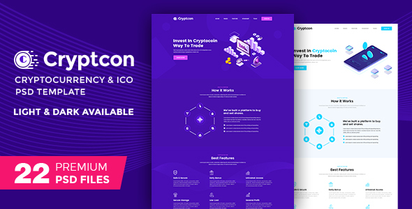 Crypton | ICO, Bitcoin And Crypto Currency PSD Template