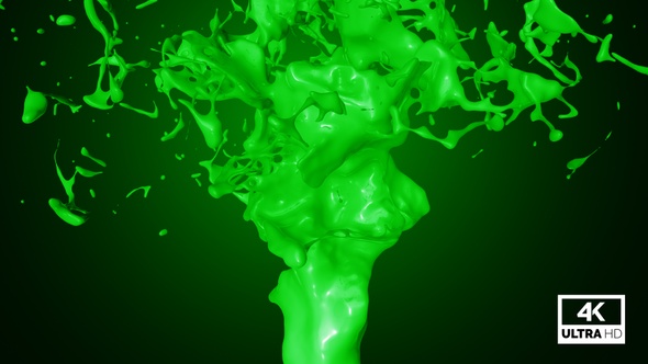 Green Paint Jet Stream Splash V7