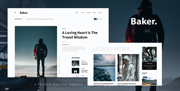 Baker - Personal Blog PSD Template