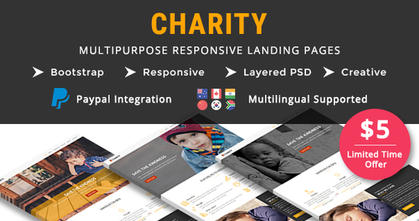 CHARITY - Multipurpose Responsive HTML Landing Pages