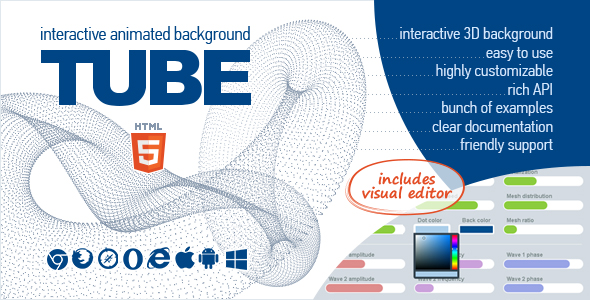 TUBE - Interactive Animated 3D Background