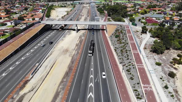 Aerial View of a Busy Freeway in Australia