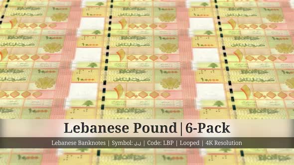 Lebanese Pound | Lebanon Currency - 6 Pack | 4K Resolution | Looped