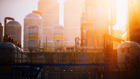 Refinery Factory with Oil Storage Tanks alt