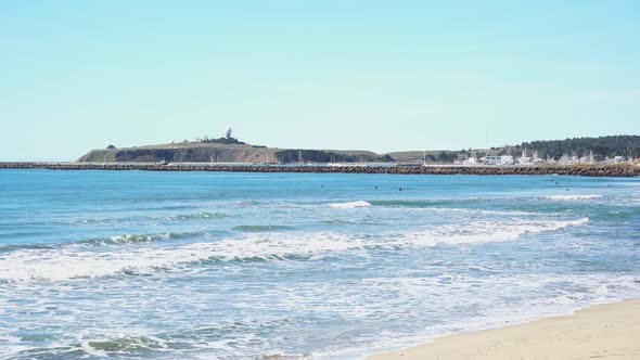 Beautiful sunny day by the beach