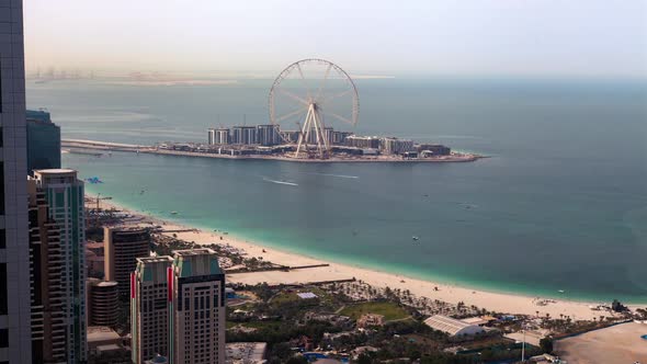 Dubai Marina Beach Ferris Wheel Time-lapse