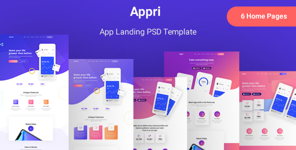 Appri - App Landing PSD Template