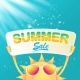 Vector Summer Happy Sun Holding Sale Offer Sign - GraphicRiver Item for Sale