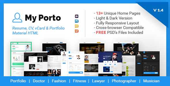 My Porto- Resume and vCard HTML Template