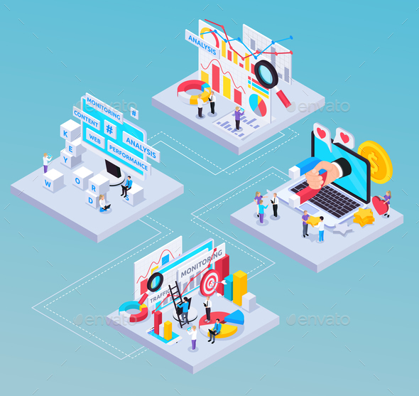 SEO Isometric Composition