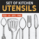 Kitchen Utensils Hand-Drawn Graphic - GraphicRiver Item for Sale
