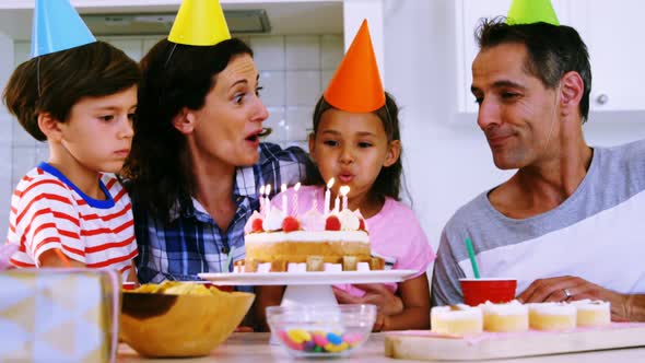 Happy family celebrating a birthday