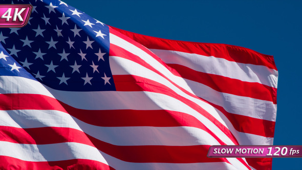 In The Blue Sky Flies The US Flag alt