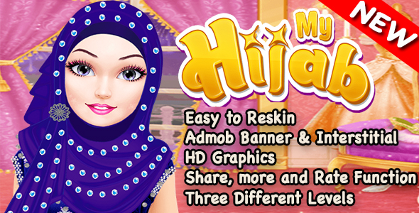 Hijab Spa Salon and Makeover Game For Kids + Admob + Ready For Publish